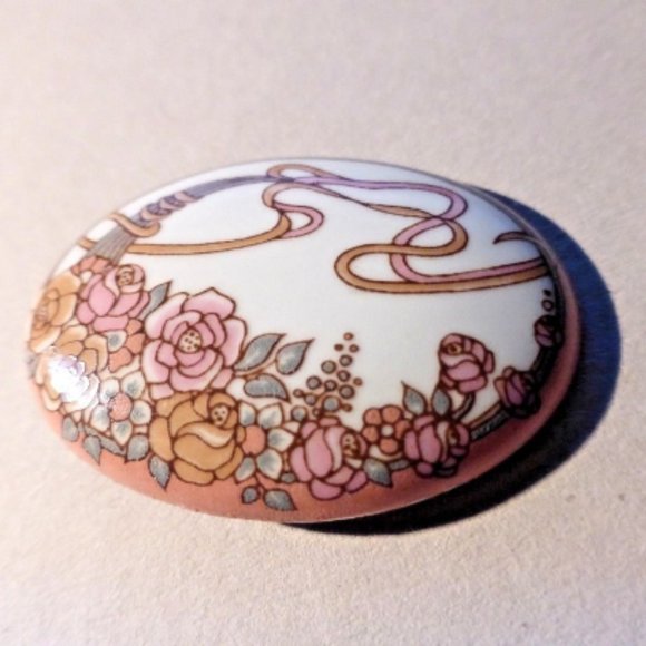 Vintage Michaela Frey Enamel Art Nouveau Broach - Picture 1 of 4